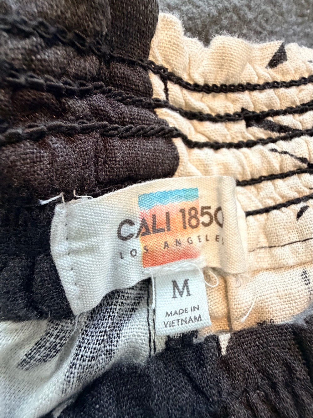 CALI1850 Women's Casual Printed Beach Linen Pants (008) - Picture 5 of 5